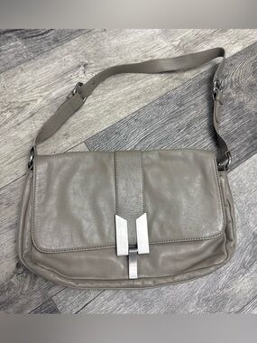 Hype Grey Messenger Bag with Silver Hardware